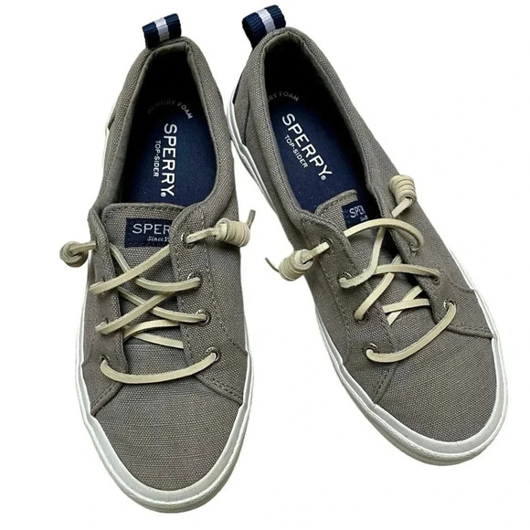 Sperry Pier Wave Gray Slip-On Sneakers Memory Foam Comfort Size 6 - Picture 3 of 14